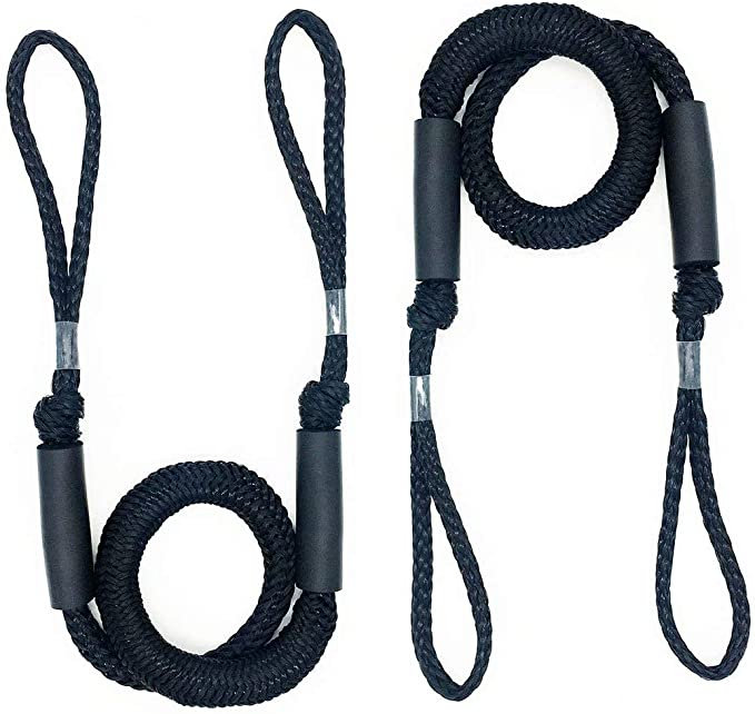 2 Boat Bungee Dock Lines Shock Absorb Foam Float Mooring Rope