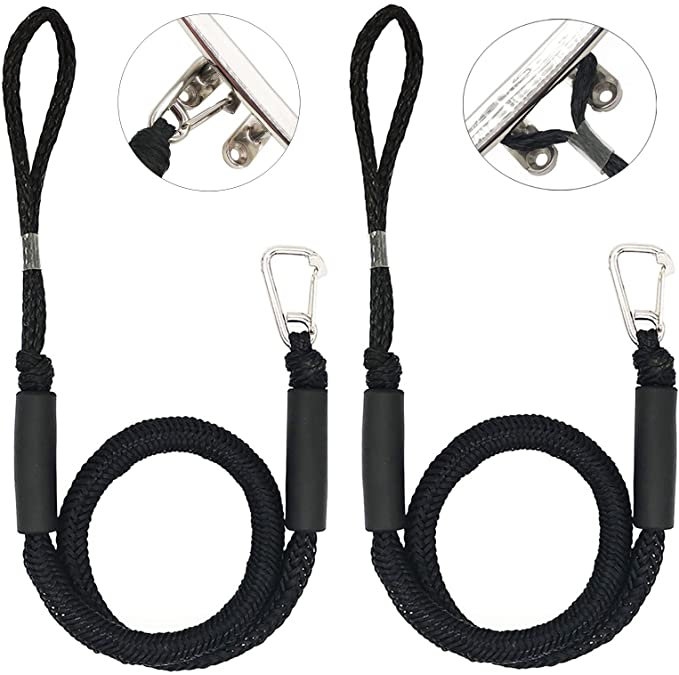 Set of 2 Bungee Boat Dock Tie Mooring Rope with Hook