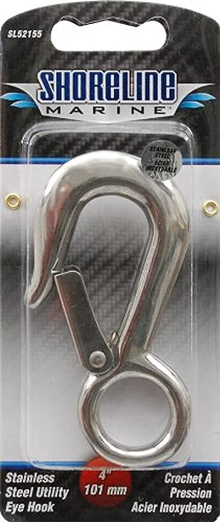 Shoreline Marine SL52155-X 4-Inch Utility Eye Hook, Stainless Steel