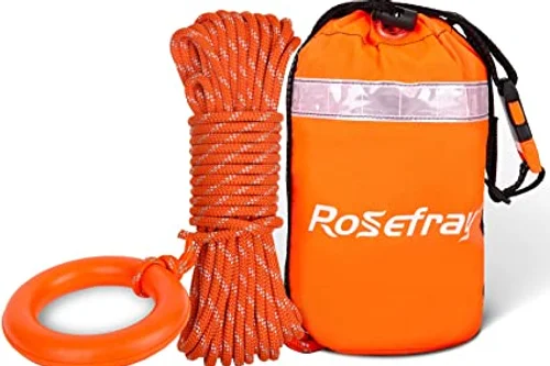 Rosefray Throw Bag for Water Rescue with 70ft Reflective Throw Rope